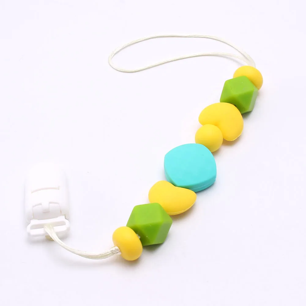 255 (5),SL255,45g,$2.33-1PC,$17.5-5PC.Baby silicone beads pacifier chain clips safe handmade kids teething chewing silicone chain dummy clips soother jewelry 