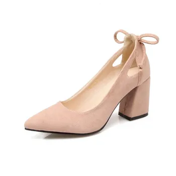 

Thick with high mouth with pointed the new spring 2018 shallow super small size 32 1815-46 women's shoes