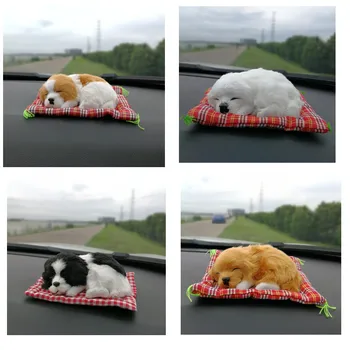 

Simulation Sleeping Dog Dash Ornaments For Car Interior Decorations Cute Plush Puppy Toys Automobile Home Office Ornaments