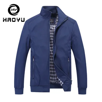 

Men Jacket 2019 Fashion Outerwear Long Sleeve Windbreaker Winter Zipper Casual Male Coat 4 Colors Men's Stand Jacket M-7XL HAOYU