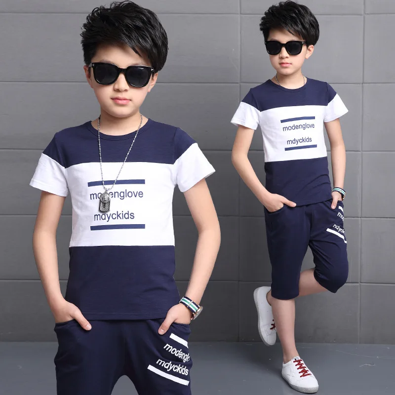 2017 New Big Boy Kids Children Summer Casual Clothing Set Short Sleeved