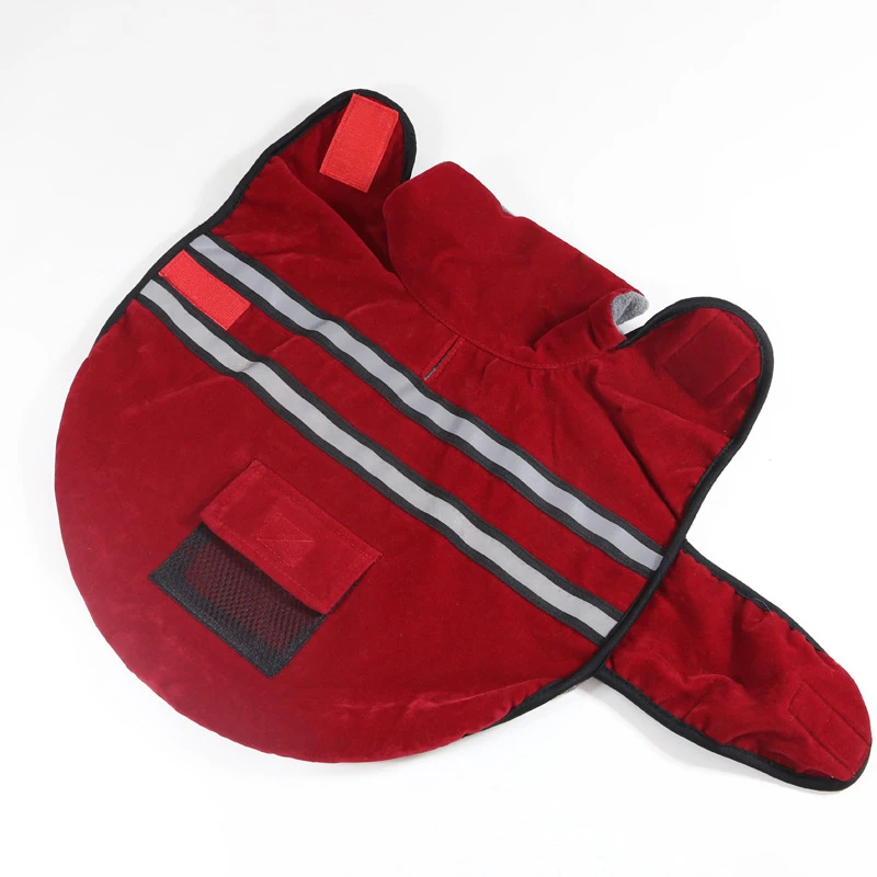 Dog Jacket Coat Reflective Stripe Dog Clothes Winter Warm Fur Collar Vest Sport Clothing  Sniffer Dog Thick Clothing8