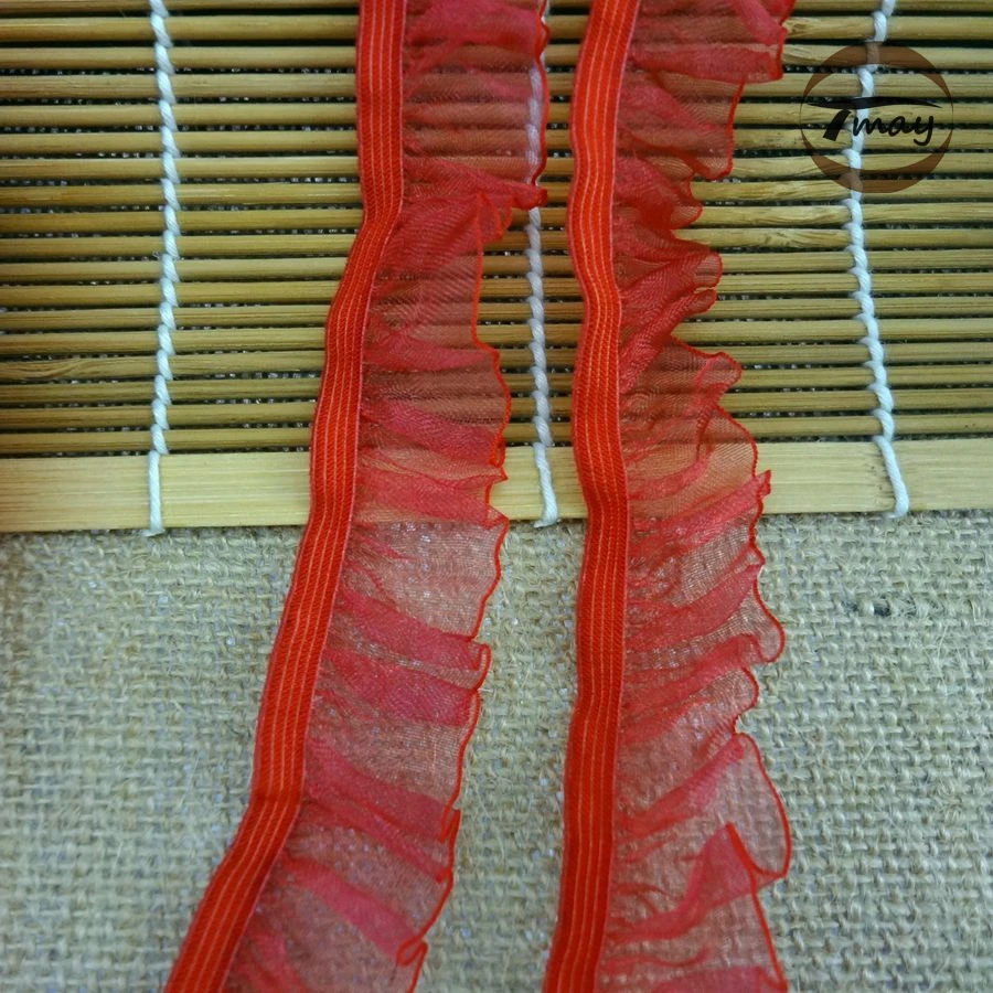 

#1001 Organza Red Edge 23MM 6yards/lot Adorn Baby Clothes Skirts Waistband hair Elastic bands Webbing