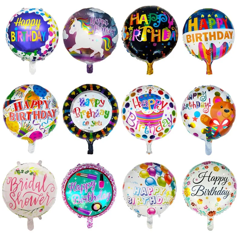 10pcs 33 Paterns 18-inch Round Foil Balloon Happy Birthday Inflatable Helium Balloons Party Decoration High Quality Toy | Дом и сад