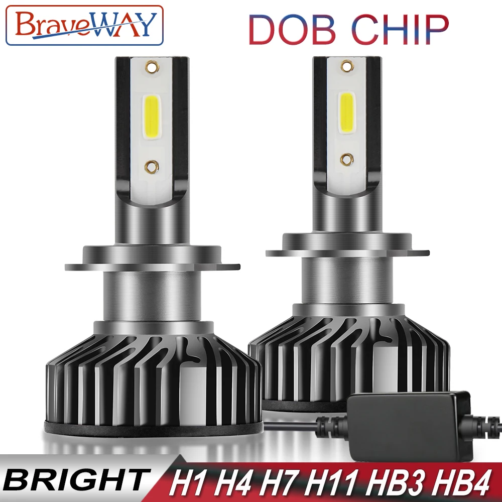 

BraveWay DOB Chip LED H1 H4 H7 H8 H11 HB3 HB4 LED Light Bulbs H4 H7 Headlight Bulb nebbia tetris lamp Car Light H4 LED H7 Canbus