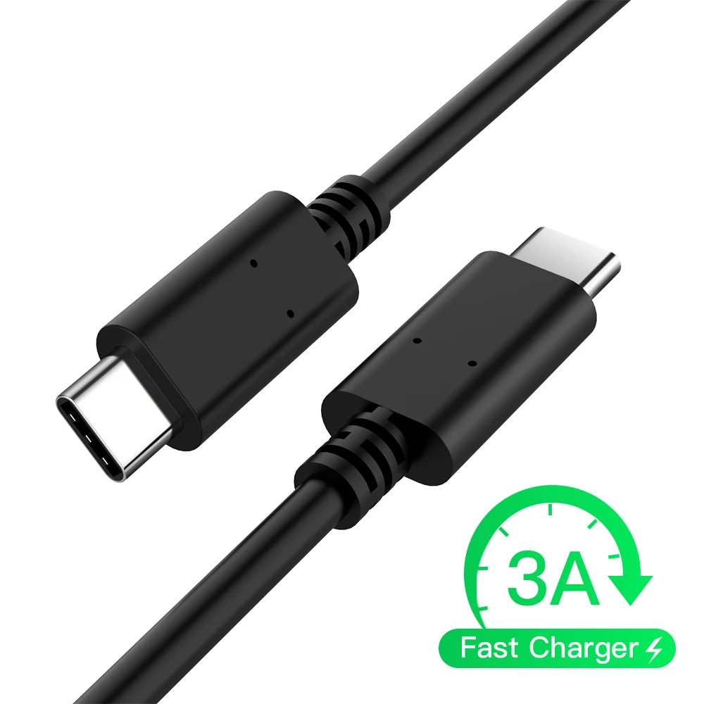 

3A High Speed USB Type C To USB C Cable Reversible Connector Charging&Data Sync For Samsung Galaxy S9 Google Pixel MacBook Pro