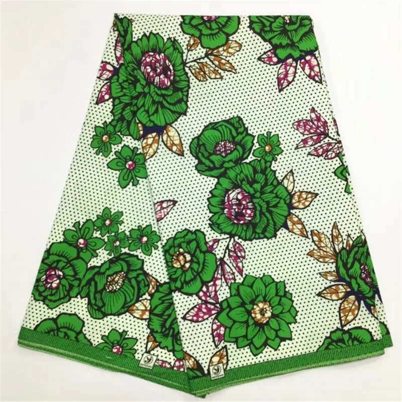 

New arrival ankara lace fabric 6yards African Wax Lace Fabrics 6Yards For Sewing Super Wax Hollandais lace for dresses WKS60-80