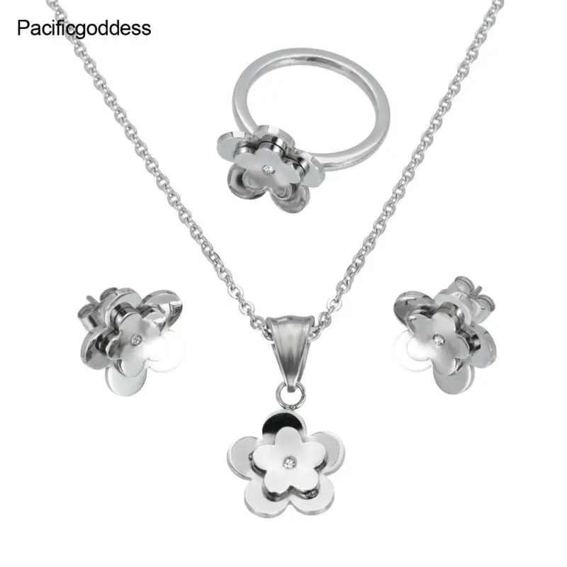 

top jewelry earrings necklace rings flower sharp jewelry sets Factory price free shipping