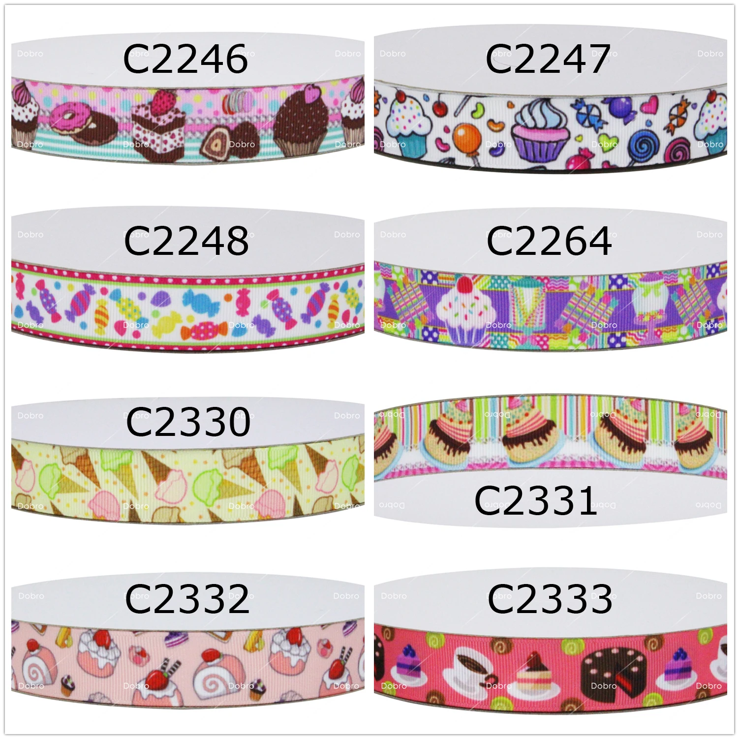 16 вариантов 7/" 22 мм Кекс Конфеты Пончик печатных Grosgrain Ленты для волос DIY детские ремесло украшение партии подарок упаковка