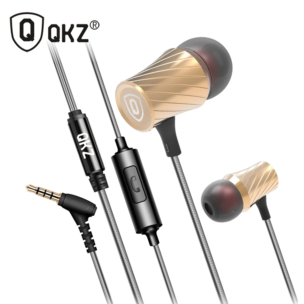 Earphone 100 Original QKZ DM3 Luxury Stereo Earphones Headset 3 5mm In Ear Earphone Earbuds For