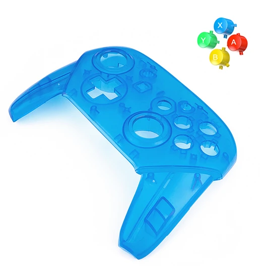 Сменный Чехол с кнопками для nintendo Switch Pro контроллер против царапин пластиковые ручки защитный чехол - Цвет: Transparent Blue
