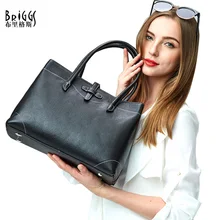 BRIGGS Famoso Delle Donne di Marca Del Cuoio Genuino Della Borsa In Rilievo Reale Della Pelle Bovina Delle Signore Borse A Spalla di Alta Qualità Sacchetto di Affari Cartelle