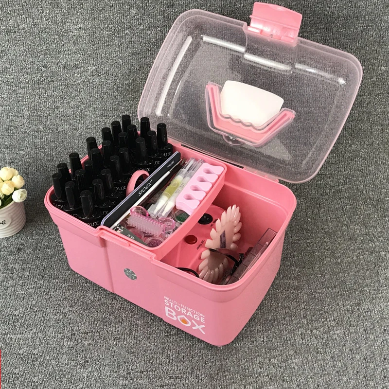 

Plastic Nail Tools Storage Box Nail Rhinestone Studs Decorations Brushes Buffer Files Grinding Cosmetic Container Holder Case