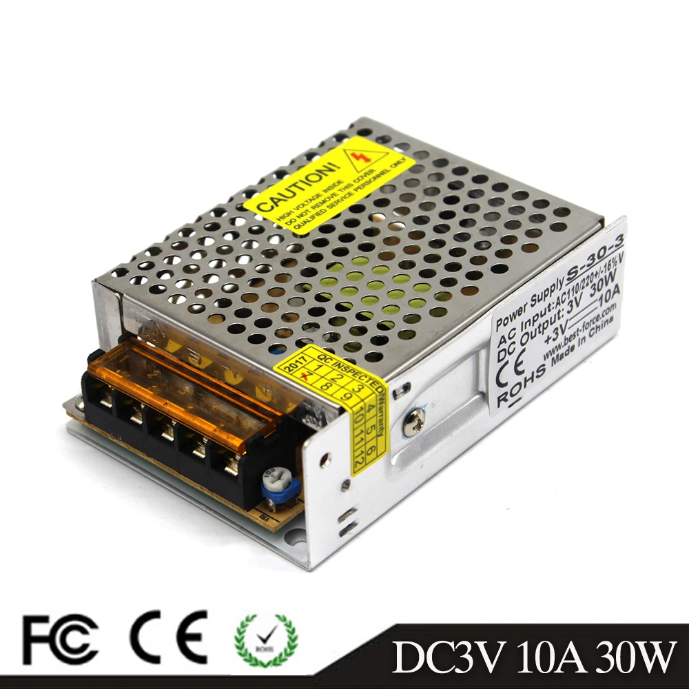 

DC Power Supply 3V 10A 30w Led Driver Transformers AC100-240V to dc3V SMPS Power Adapter for strip lamp Light CNC CCTV