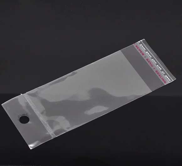 

DoreenBeads Transparent Self Adhesive Seal Plastic Bags W/Hang Hole 14x5cm, sold per packet of 60 new