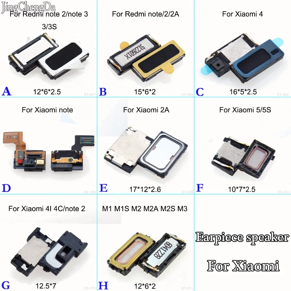 

JCD earpiece Ear Speaker for Xiaomi mi2 mi3 mi4 mi5 For Redmi 1 1S 2 2A 3 3S 4 Note 1 2 3 4 prime me MTK X20 snapdr