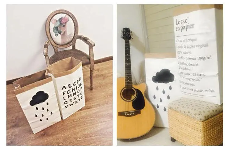 Скандинавский стиль Крафт бумажная коробка для хранения детские игрушки органайзер для одежды Экологичное украшение детской комнаты хранение