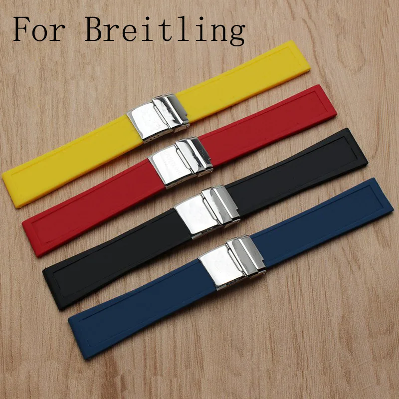 

TJP Brands High Quality Silicone Rubber Watch Strap 22mm24mm Watchbands Bracelet For navitimer/avenger/Breitling Wristband