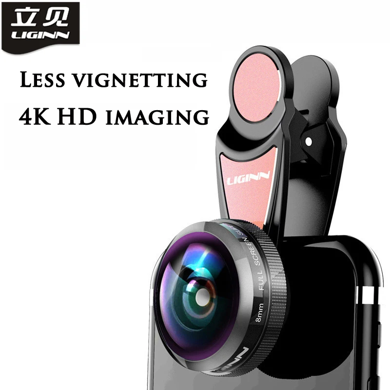 Goedkoop LIGINN Mobiele Telefoon Lens 235 graden super fisheye lens, 0.2X groothoek lens met back case en clip voor iPhone 6 6 s plus 7