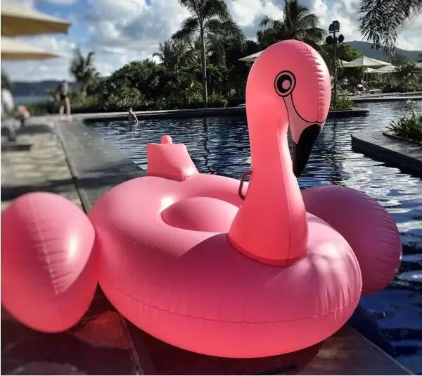 Надувные матрасы для плавания надувная плавающая кровать надувная плавающая игрушка с воздушным насосом - Цвет: Flamingo