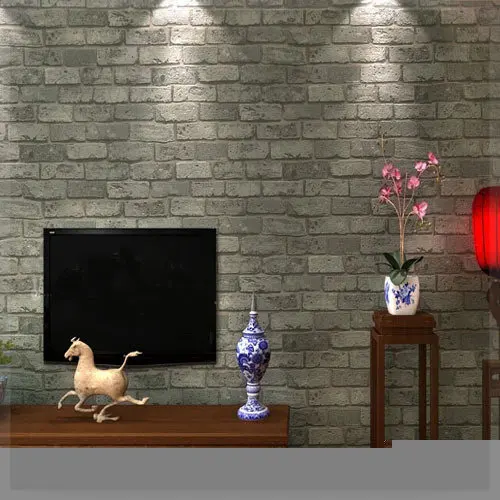  3D  batu bata  kertas dinding Chinese Style Background TV 