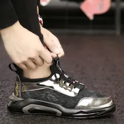 Новые мужские кроссовки для бега мужские спортивные туфли кожаные мужская обувь для ходьбы уличные дышащие черные кроссовки обувь HD-07Z