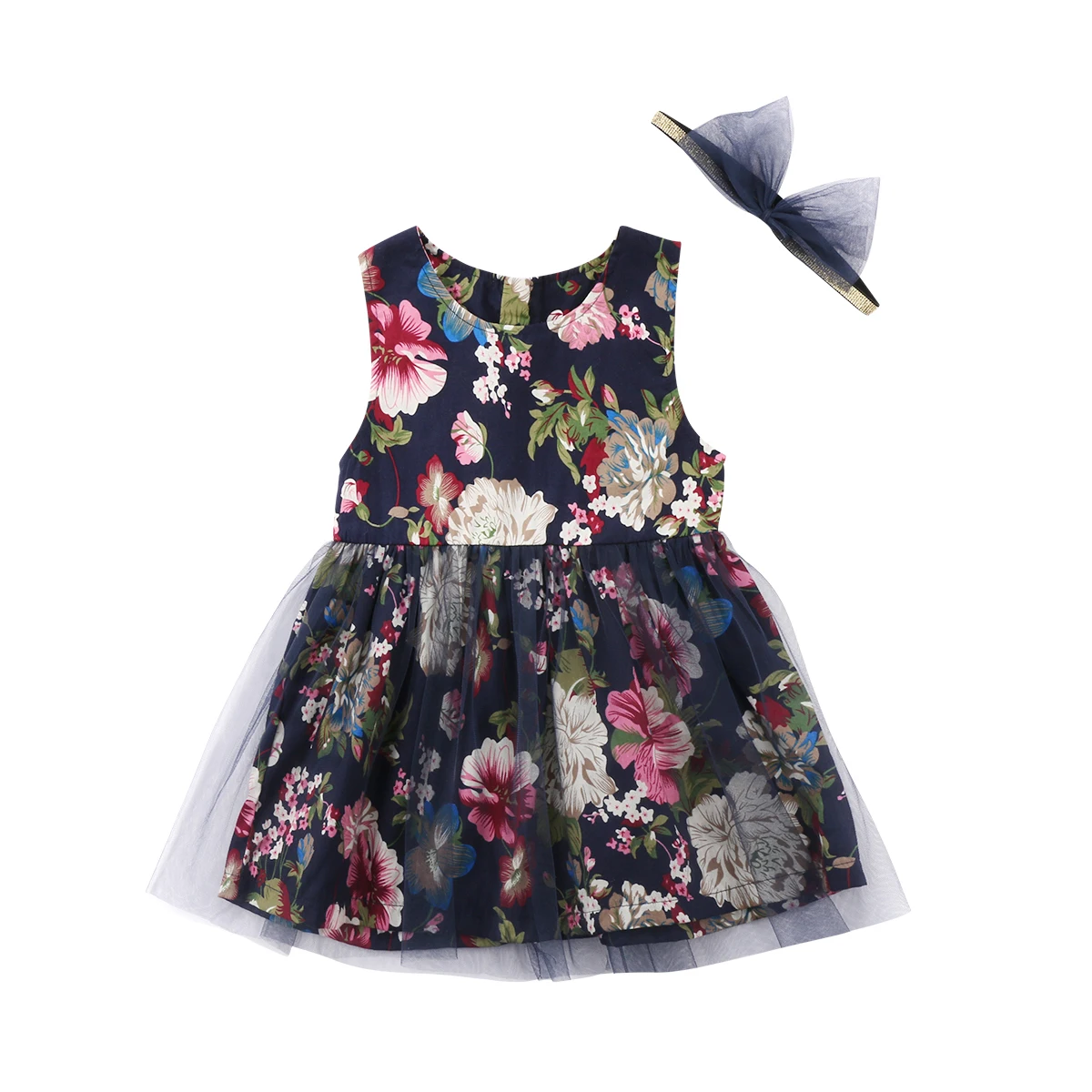 Adorable Toddler Baby Girls Dress Sets Summer Lace Floral Tulle Party