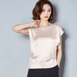 Лето 2019 свободные шифоновая рубашка для женщин блузка нерегулярные сверло вверх для плюс размеры короткий рукав blusas feminina T85093