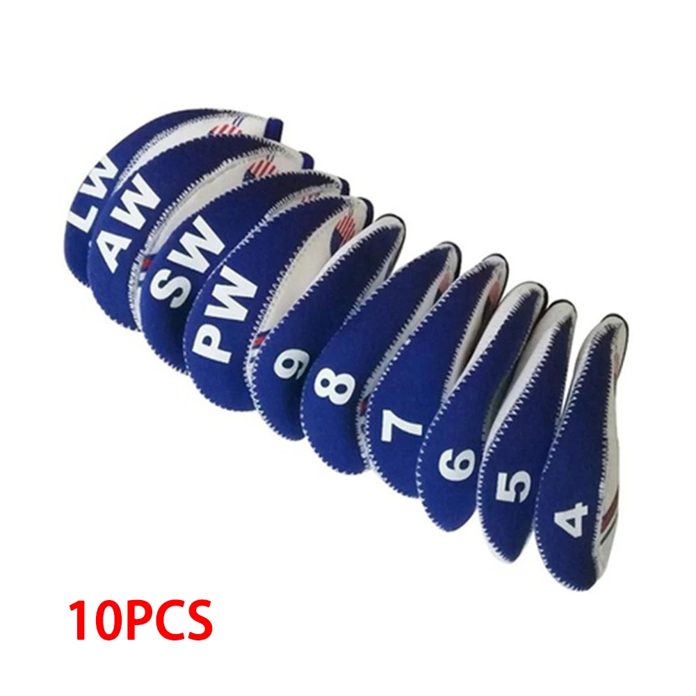 جديد Arrivials نوادي الجولف Brassie يغطي مجموعة 10 قطعة النيوبرين الأبيض معنا العلم Headcovers في الهواء الطلق إكسسوارات الغولف