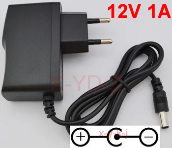 

1PCS 12V1A High quality AC/DC 12V 1A Switching Power Supply adapter Reverse Polarity Negative Inside EU plug 5.5mm x 2.1-2.5mm