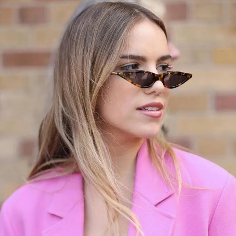 Малый треугольники кошачий глаз солнцезащитные очки для женщин для Мода Винтаж очки "Кошка" Женский стильный Защита от солнца очки UV400