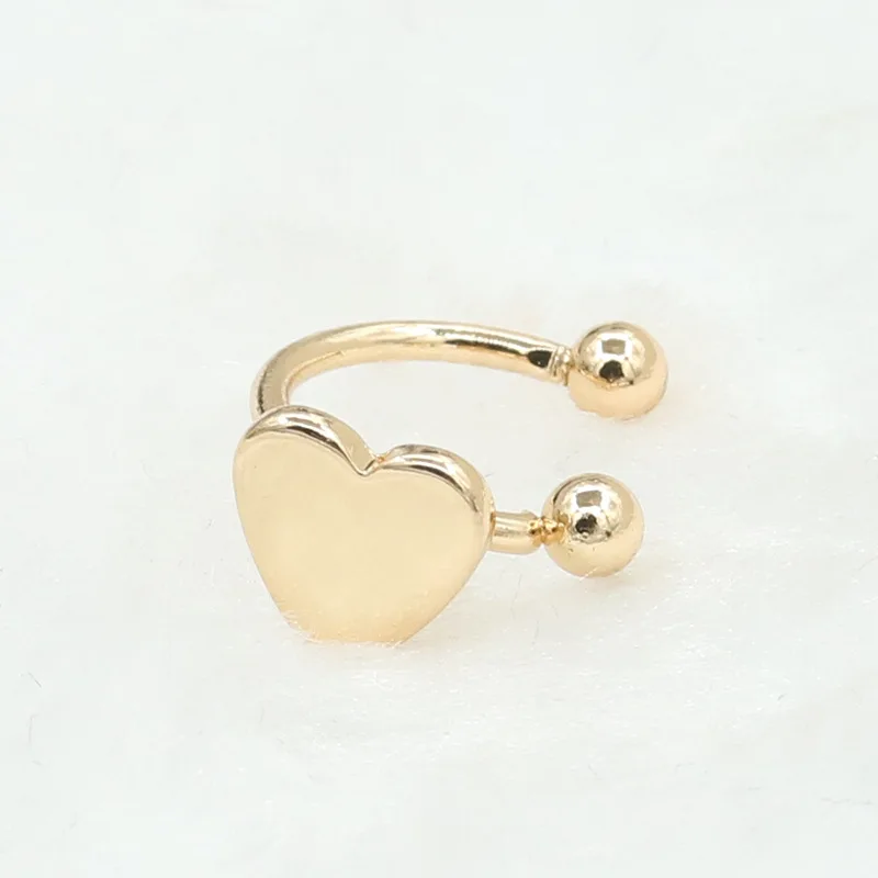 1PC Fashion Small Gold Silver Copper Moon Clover Star Heart Triangle No Pierced Earclips Earrings for Women Brincos Bijoux R016