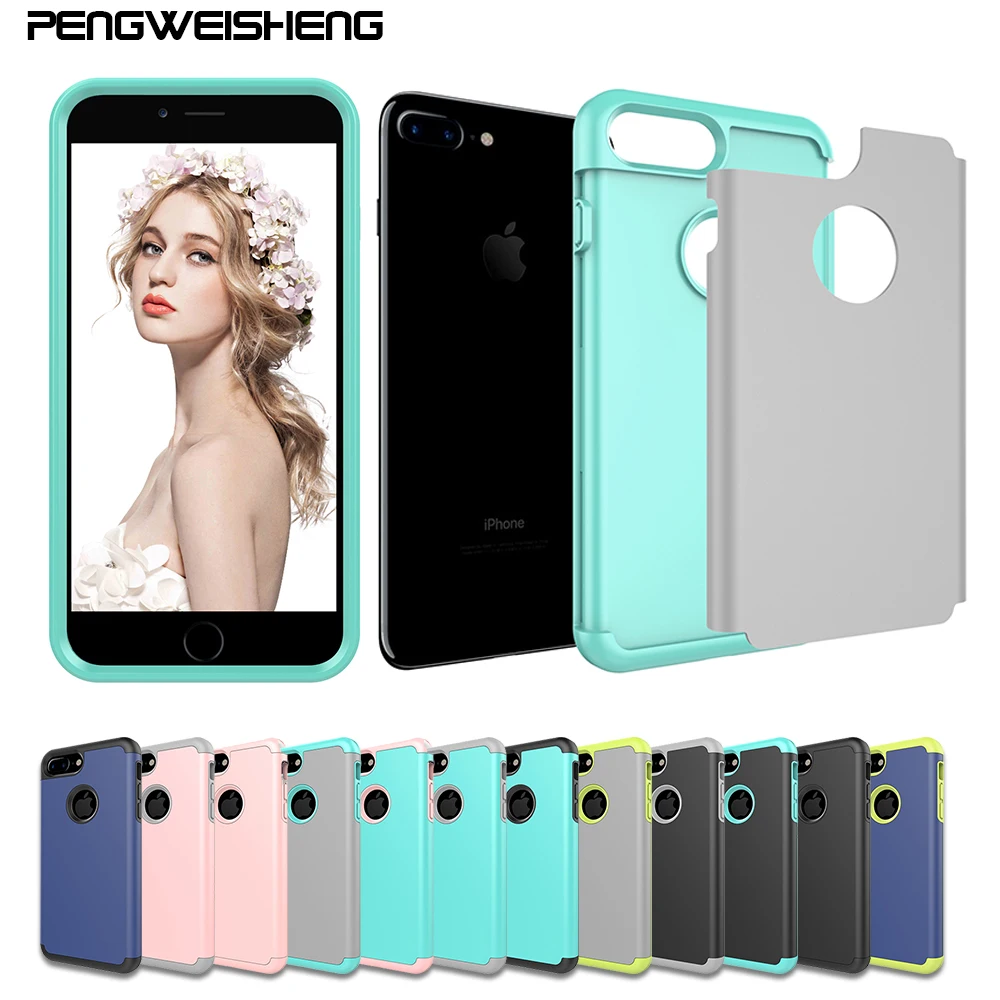 PENGWEISHENG For iphone 7plus 7 Luxury Armor Heavy Duty Shockproof  Phone Cases For iphone X 8 7 6 6S Plus Full Cover case