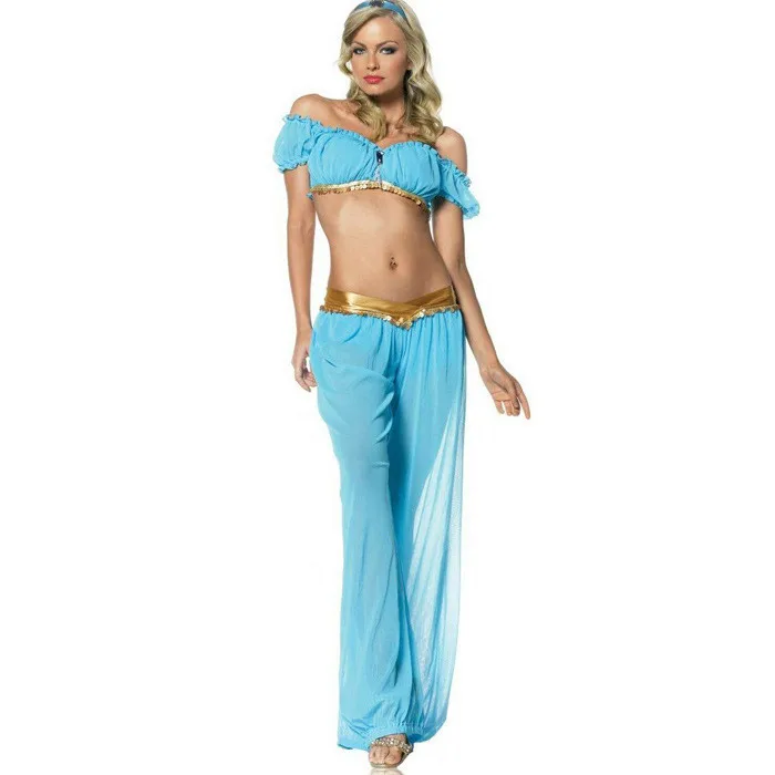 2015 Halloween costumes for women cosplay jasmine aladdin costume genie outfit arabian night princess fancy Dress costumes 