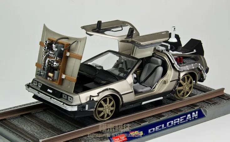 1:18 Масштаб Назад в будущее 3 delorean DMC-12 scifi модель автомобиля рождественский подарок