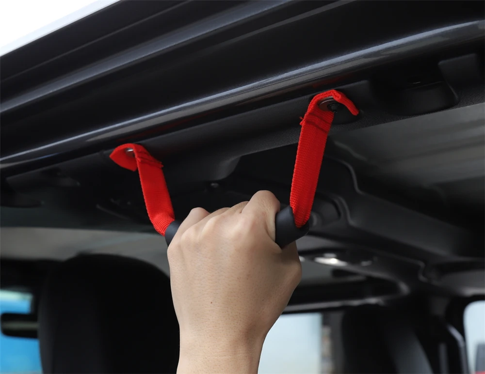 Пластиковый Оксфорд+ Металлический Подлокотник наклейка захватные ручки для Jeep Wrangler JL+ Автомобильный интерьер автомобильные аксессуары Стайлинг красный/черный