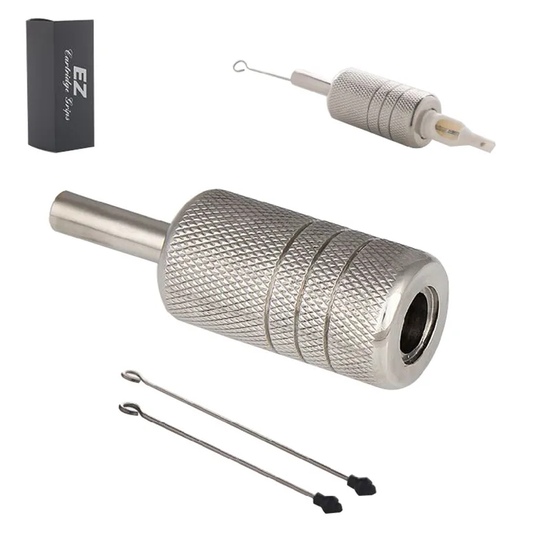 

EZ Stainless Steel 1 Inch Cartridge Tattoo Grips 2 Needle Bars for EZ/Hawk Style Cartridge Tattoo Machine & Needles Type A B C