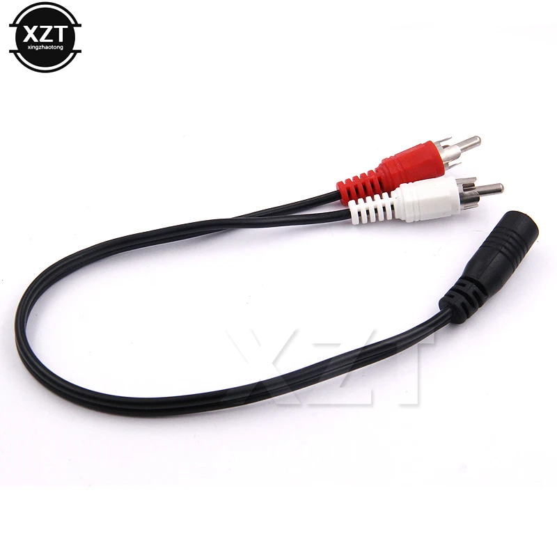 3.5mm Stereo Audio Female Jack to 2 RCA Male Socket Headpahone Y Cable jack to two MALE coded male RCA plugs audio cable
