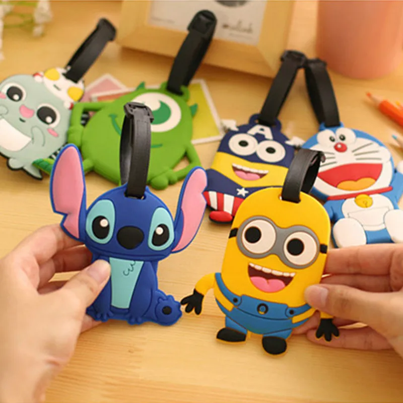 Korean Soft PVC Luggage Tags 10*7cm Cartoon Travel Accessories Cute
