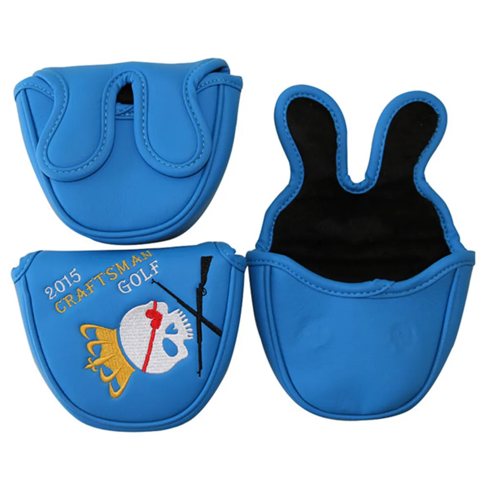 Free Shipping Craftsman Blue PU Leather Golf Head Cover Mallet Putter
