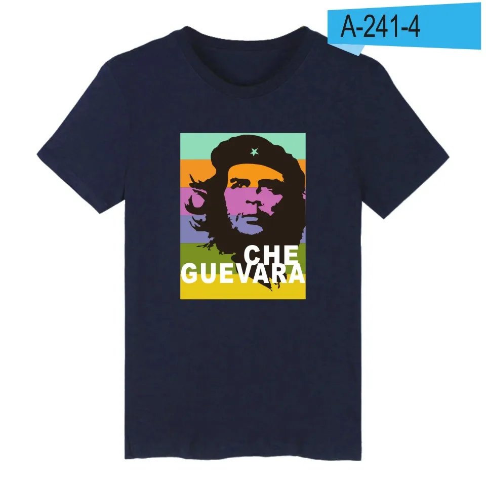 LUCKYFRIDAYF Che Guevara t-shirts printed summer sport men women t shirts casual o-neck tee shirt short sleeve t-shirt tops 4XL - Color: Navy Blue