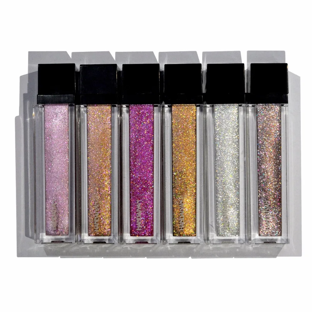 6pcs Lip Gloss Diamond Shimmer Glitter Makeup Set Lips Cosmetics Long