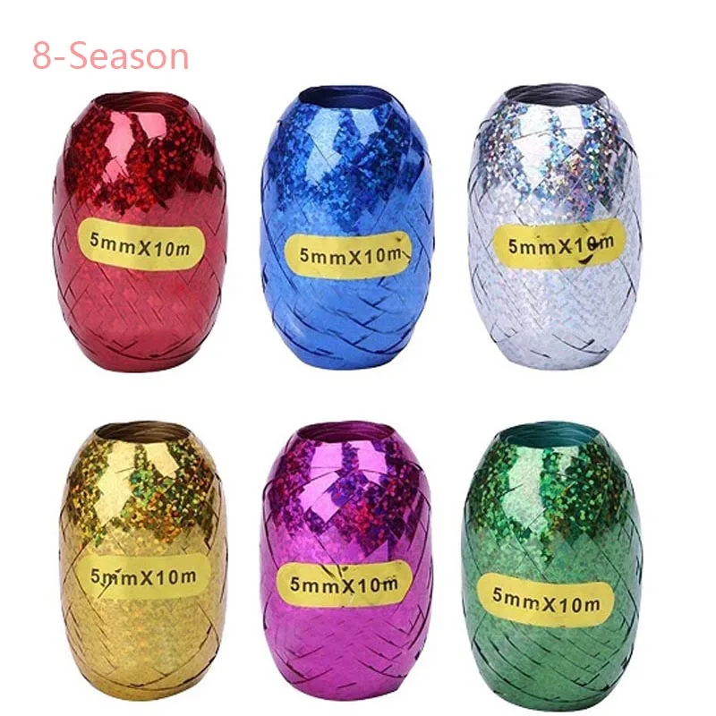 

6Pcs 5mm*10m Ribbons For Balloons Rope Foil Balloon For Grad Party Wrapping Tap Home Wedding Birthday Halloween Gifts And Decor