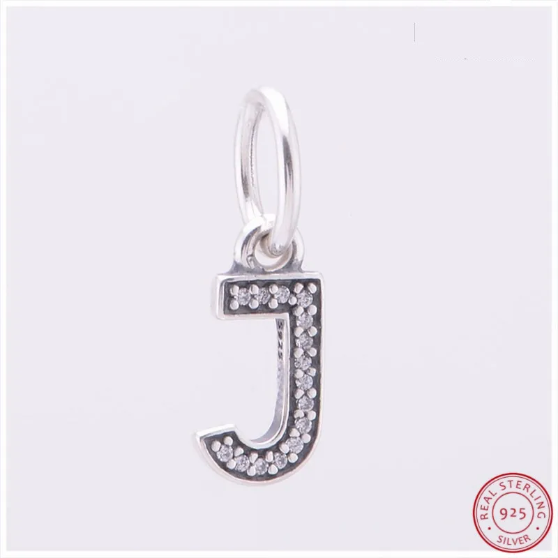 Dazzing трендовые Подвески с надписью j' четким CZ DIY Fit PANDORA Charms Серебро 925 оригинал