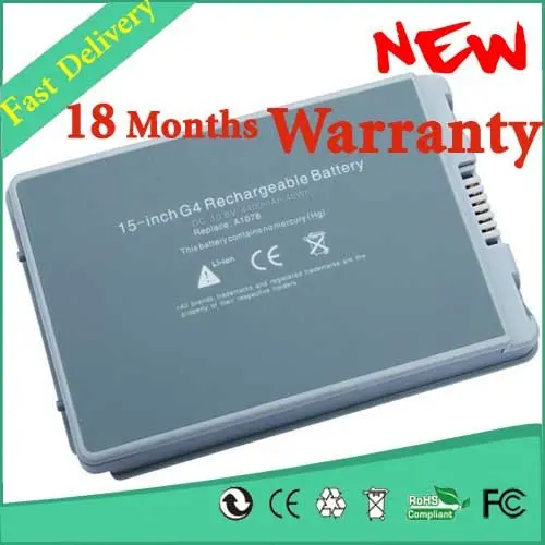 

Laptop Battery A1045 A1078 A1148 E68043 M9325 M9756 M9325G/A M9325J/A M9756G/A M9756J/A For Apple PowerBook G4 15 A1106