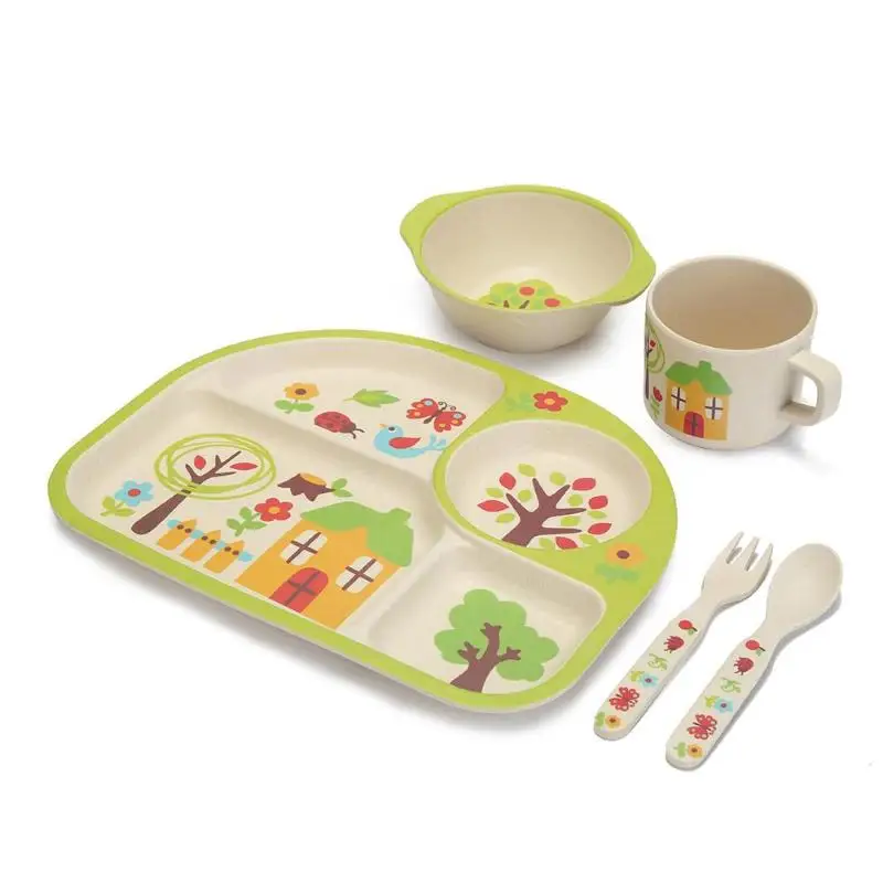 5pcs/set Eco-friendly Bamboo Fiber Baby Plate Cup Bowl Spoon Dishes 4 Slots Children Tableware Sets Baby Kids Dishes Dinnerware 5pcs/set Eco-friendly Bamboo Fiber Baby Plate Cup Bowl Spoon Dishes 4 Slots Children Tableware Sets Baby Kids Dishes Dinnerware