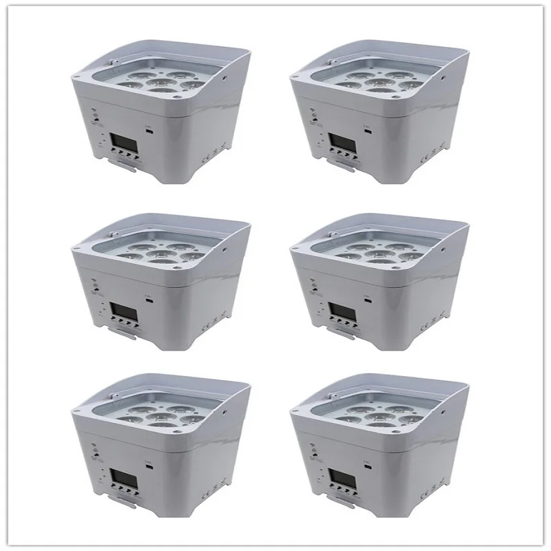 

6 X With Carton disco wifi battery par 6x18w rgbwa uv dmx smart phone control/app control wireless dj par light indoor