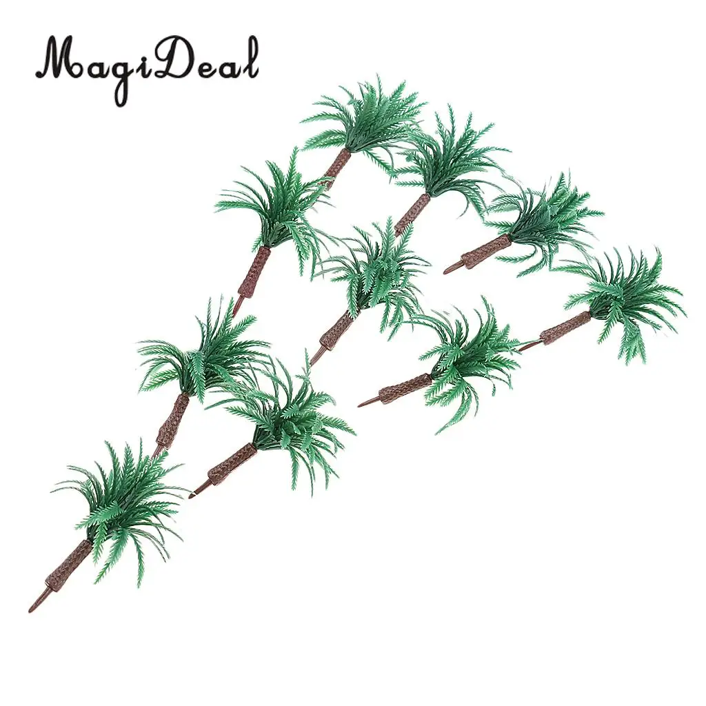 MagiDeal 10Pcs 6cm Green Tree Model 1/100 HO for RR Train Track Railroad Scenery DIY Green Landscape Model Building Prop Toys