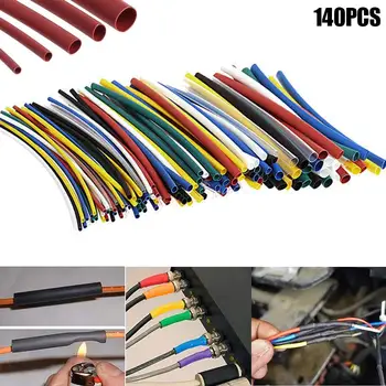 

140 Pcs/Set 1-5mm Assorted 2:1 Heat Shrink Tubing Sleeving Wrap Electrical Wire Cable Kit --M25