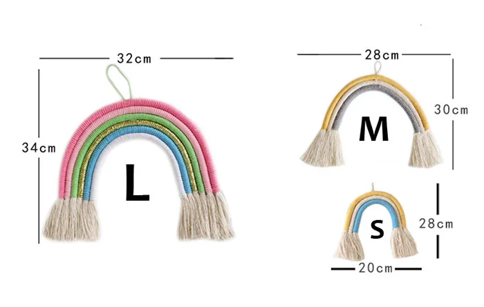 Ручная работа, ткачество, радуга, детская комната, Настенное подвесное украшение, скандинавские украшения для дома, аксессуары для детей, подарок на день рождения